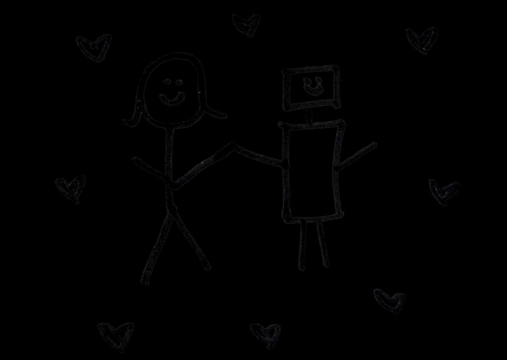 A human and a robot holding hands