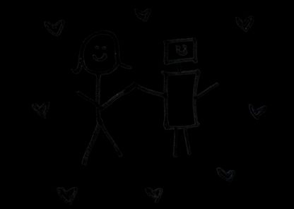 A human and a robot holding hands
